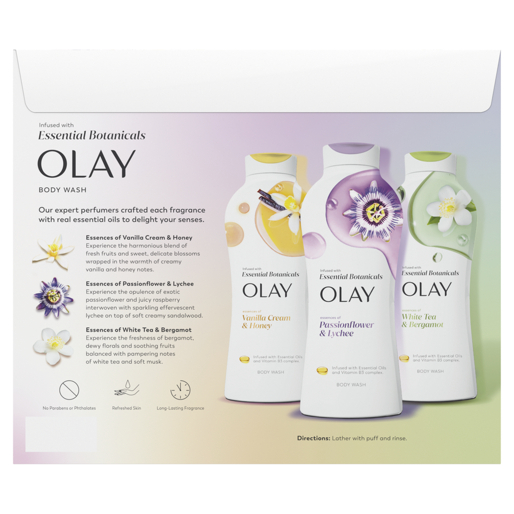 Olay Infused with Essential Botanicals Body Wash 3-Pack - (3x23.6)oz/240pk