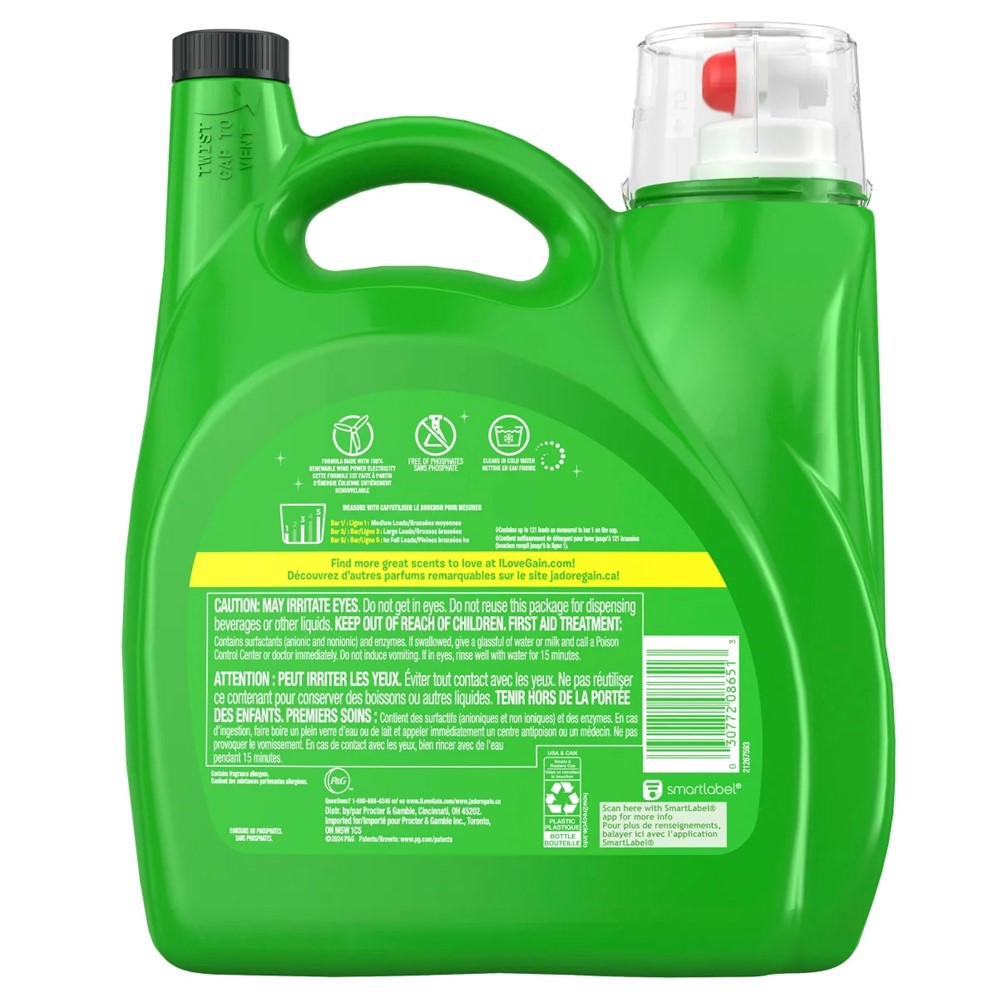 Gain Liquid High Efficiency Cold Water + Oxi Fresh Water Frost 4.87L 121 Loads - 165oz/4pk