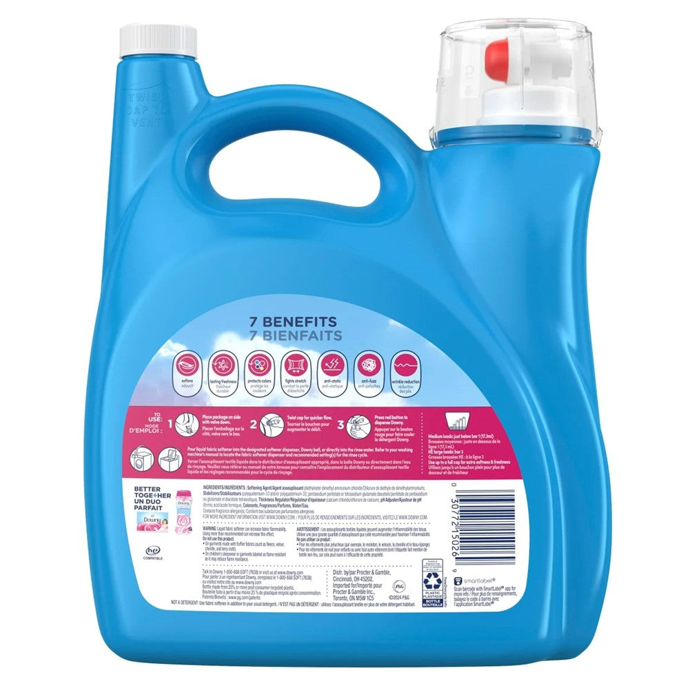 Downy Soft Liquid Fabric Softener April Fresh 4.35L 251 Loads - 147oz/4pk