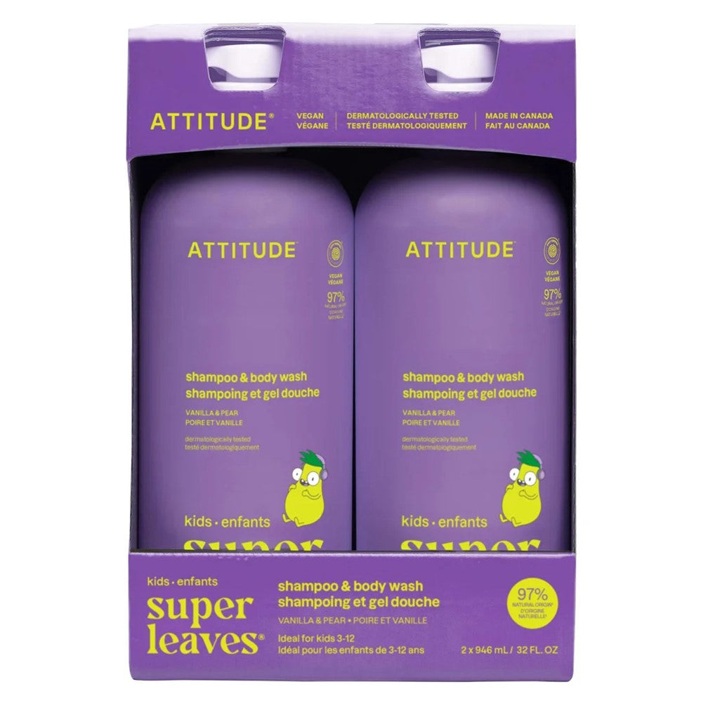 Attitude Super Leaves Kids 2-in-1 Shampoo & Body Wash - (2x32)oz/1pk