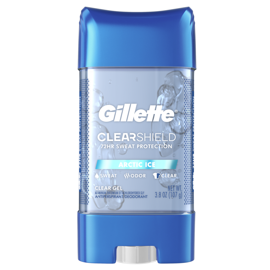 Gillette Clear Gel Antiperspirant and Deodorant for Men Arctic Ice 72HR Sweat Protection - 3.8oz/12pk