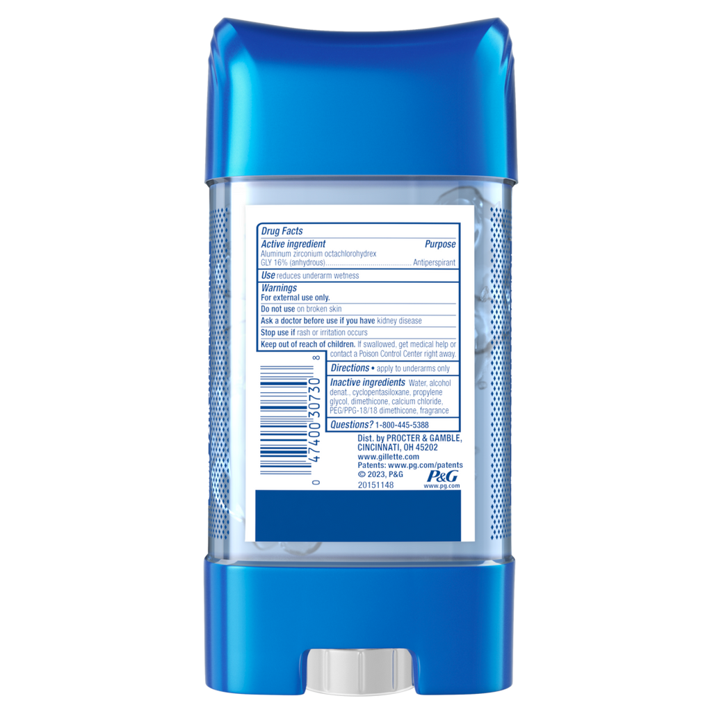 Gillette Clear Gel Antiperspirant and Deodorant for Men Arctic Ice 72HR Sweat Protection - 3.8oz/12pk
