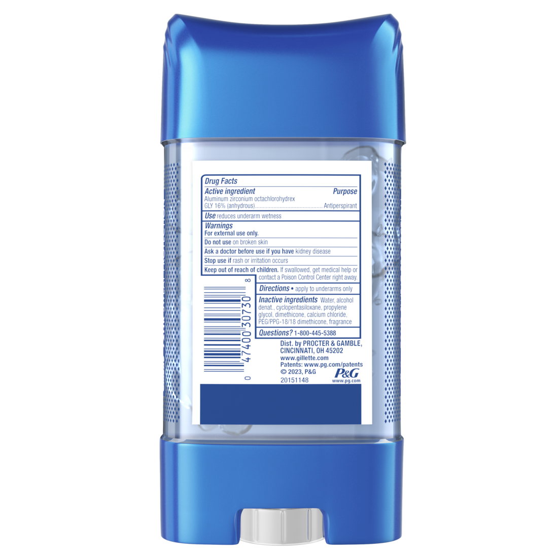 Gillette Clear Gel Antiperspirant and Deodorant for Men Arctic Ice 72HR Sweat Protection - 3.8oz/12pk