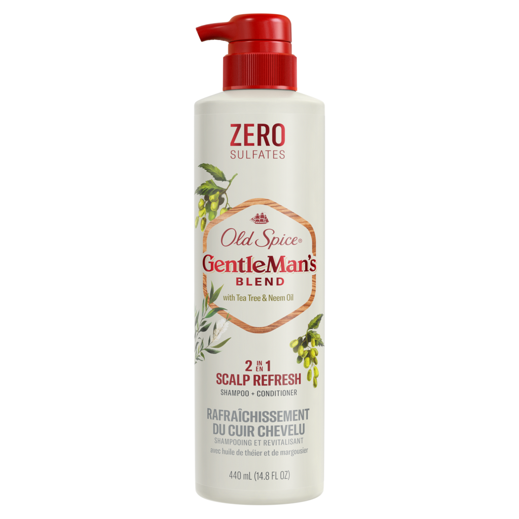 Old Spice Gentleman's Blend With Tea Tree & Neem Oil 2-in-1 Scalp Refresh Shampoo And Conditioner - 14.8oz/4pk