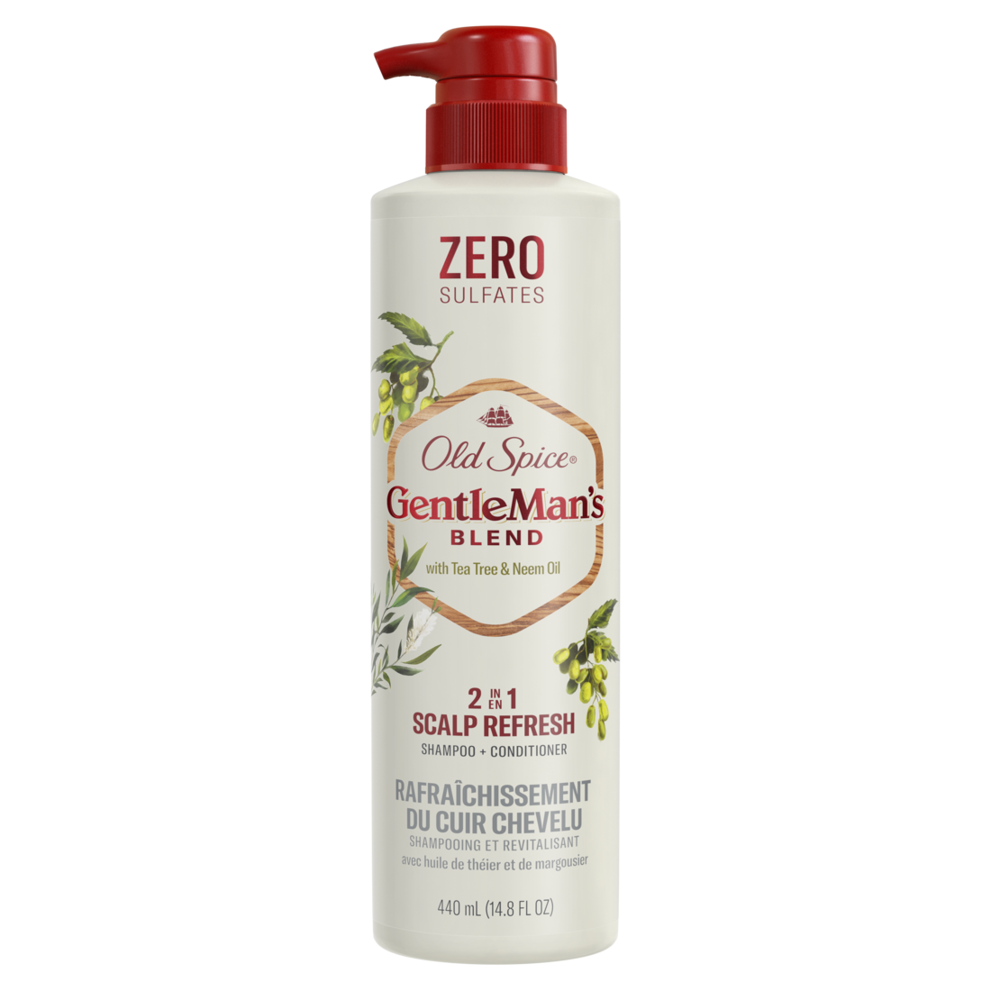 Old Spice Gentleman's Blend With Tea Tree & Neem Oil 2-in-1 Scalp Refresh Shampoo And Conditioner - 14.8oz/4pk