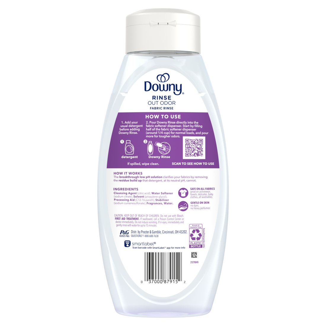 Downy Rinse Laundry Odor Remover Fresh Lavender Scent Fabric Softener And Laundry Odor Removal Rinse - 25.5oz/6pk