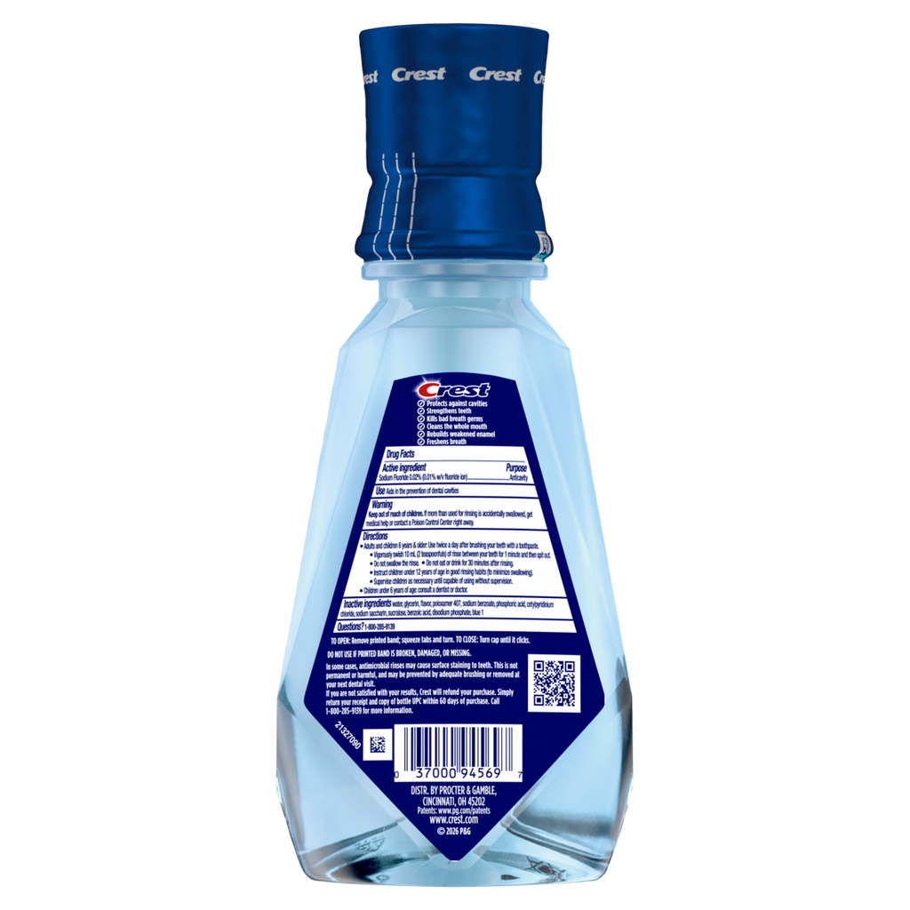 Crest Mouthwash Pro Health Multi-Protection 6-In-1 Benefits Alcohol Free Anticavity Fluoride Mouthwash Contains Cpc (Cetylpyridinium Chloride) Clean Mint 500ml - 16.9oz/4pk