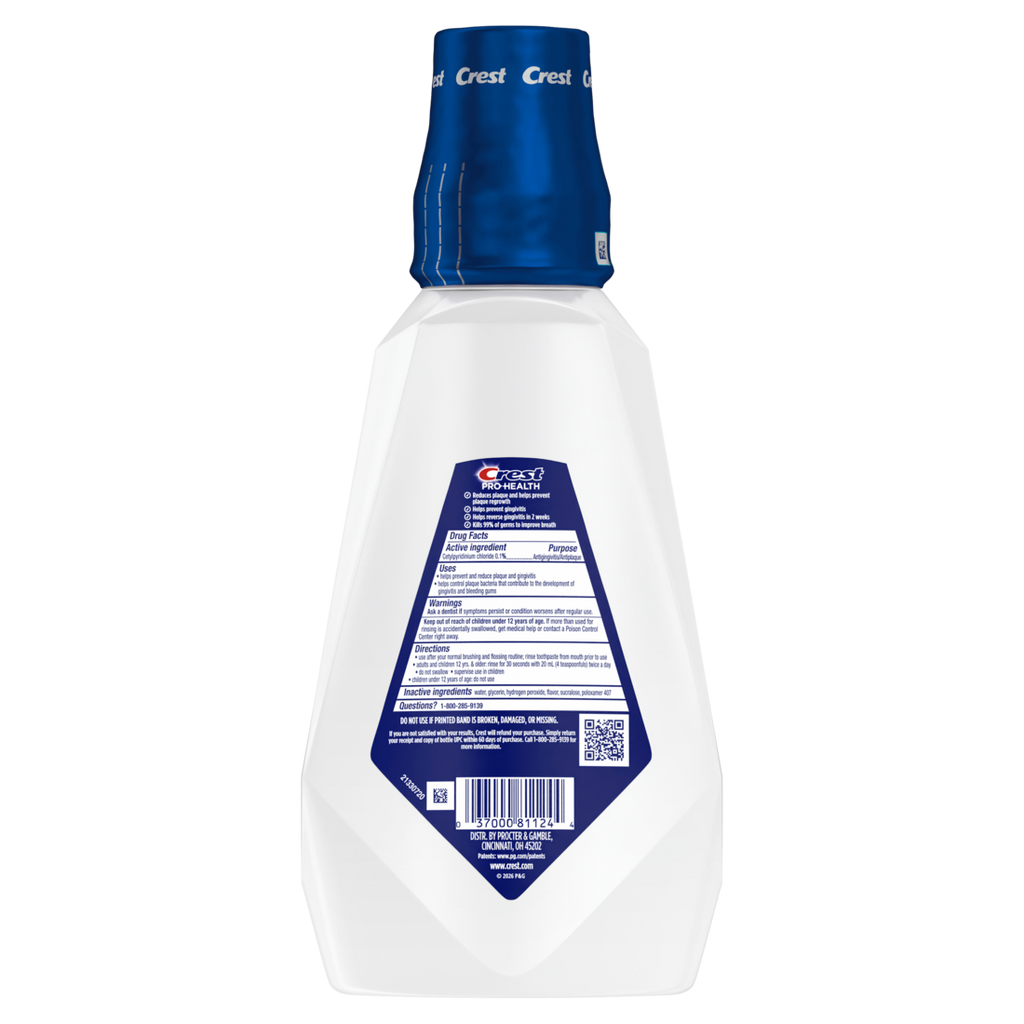 Crest Mouthwash Pro-Health Clinical Protection Gingivitis Protection Alcohol Free Cpc (Cetylpyridinium Chloride) Antigingivitis & Antiplaque Deep Clean Mint Flavor - 32oz/6pk