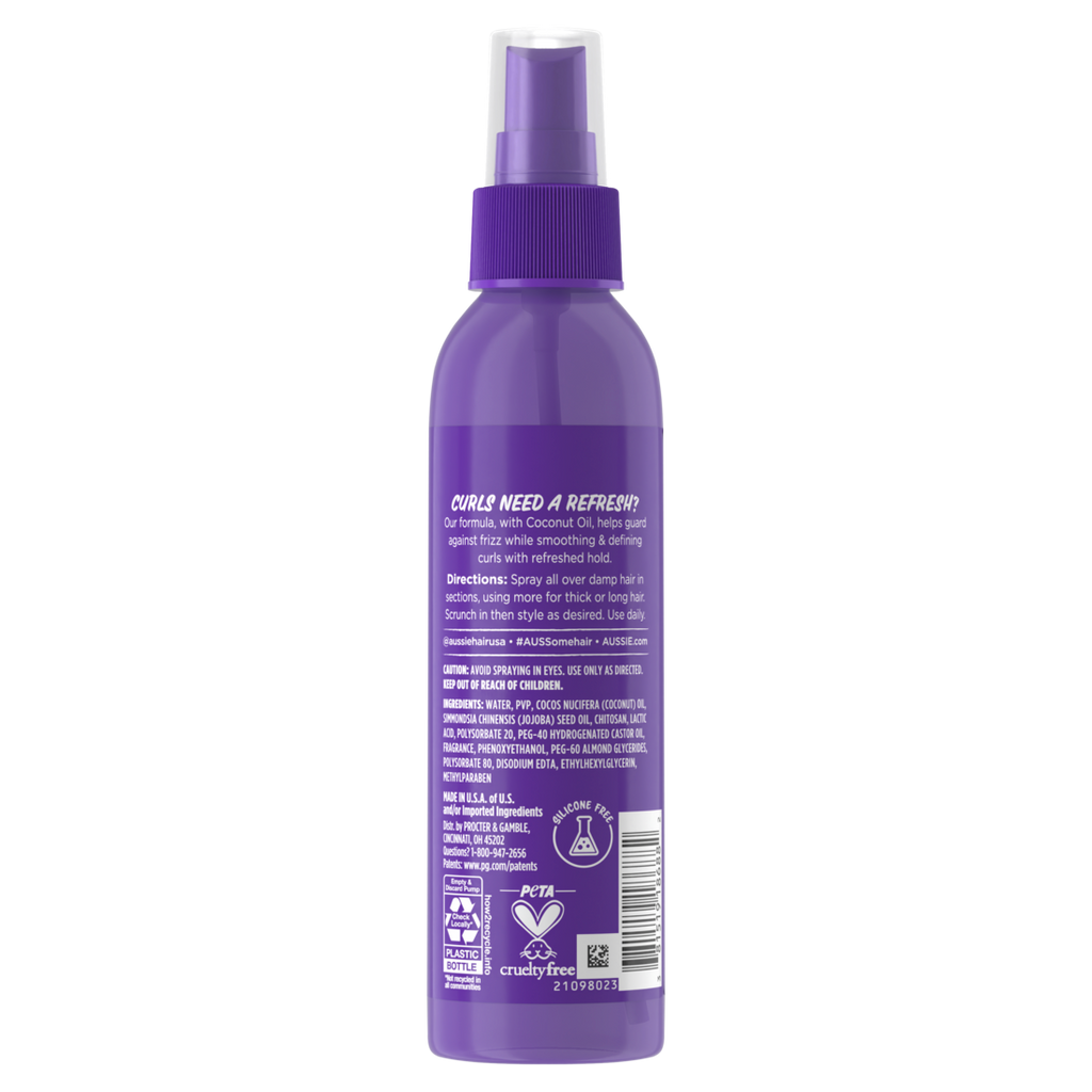 Aussie Miracle Curls Curl Refresher Spray For Frizzy Hair Silicone Free - 5.7oz/12pk