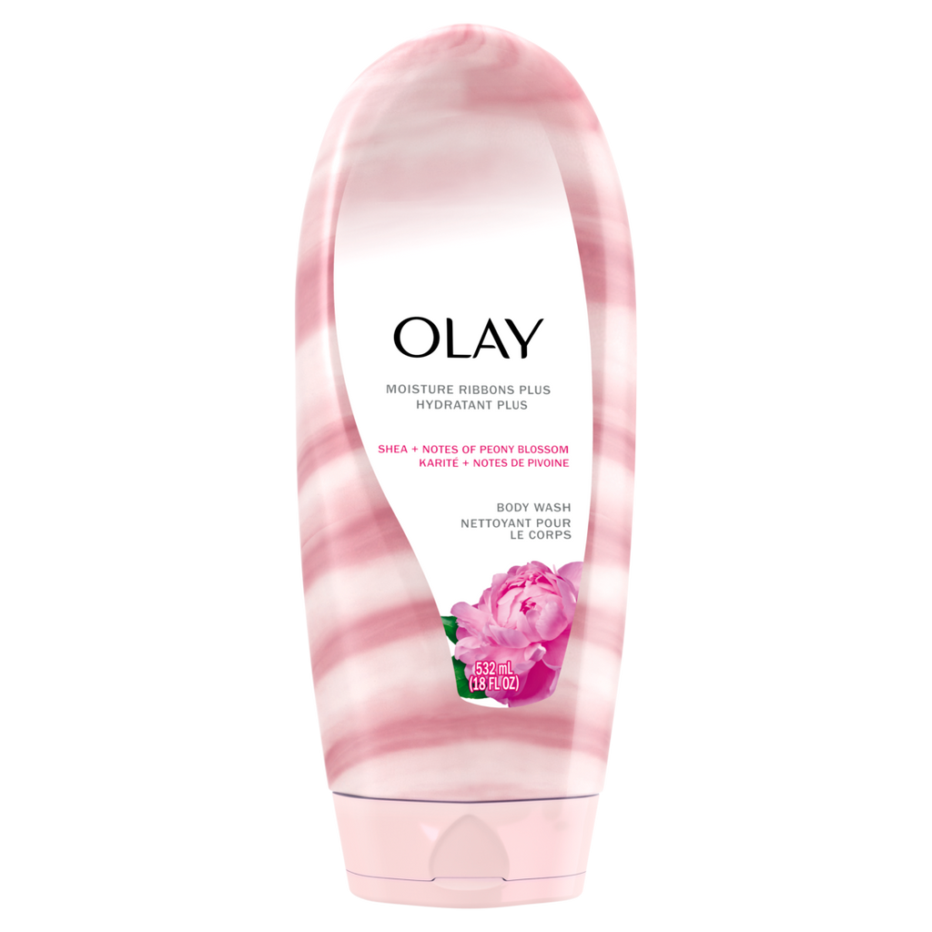 Olay Moisture Ribbons Plus Shea + Notes Of Peony Blossom Body Wash - 18oz/4pk