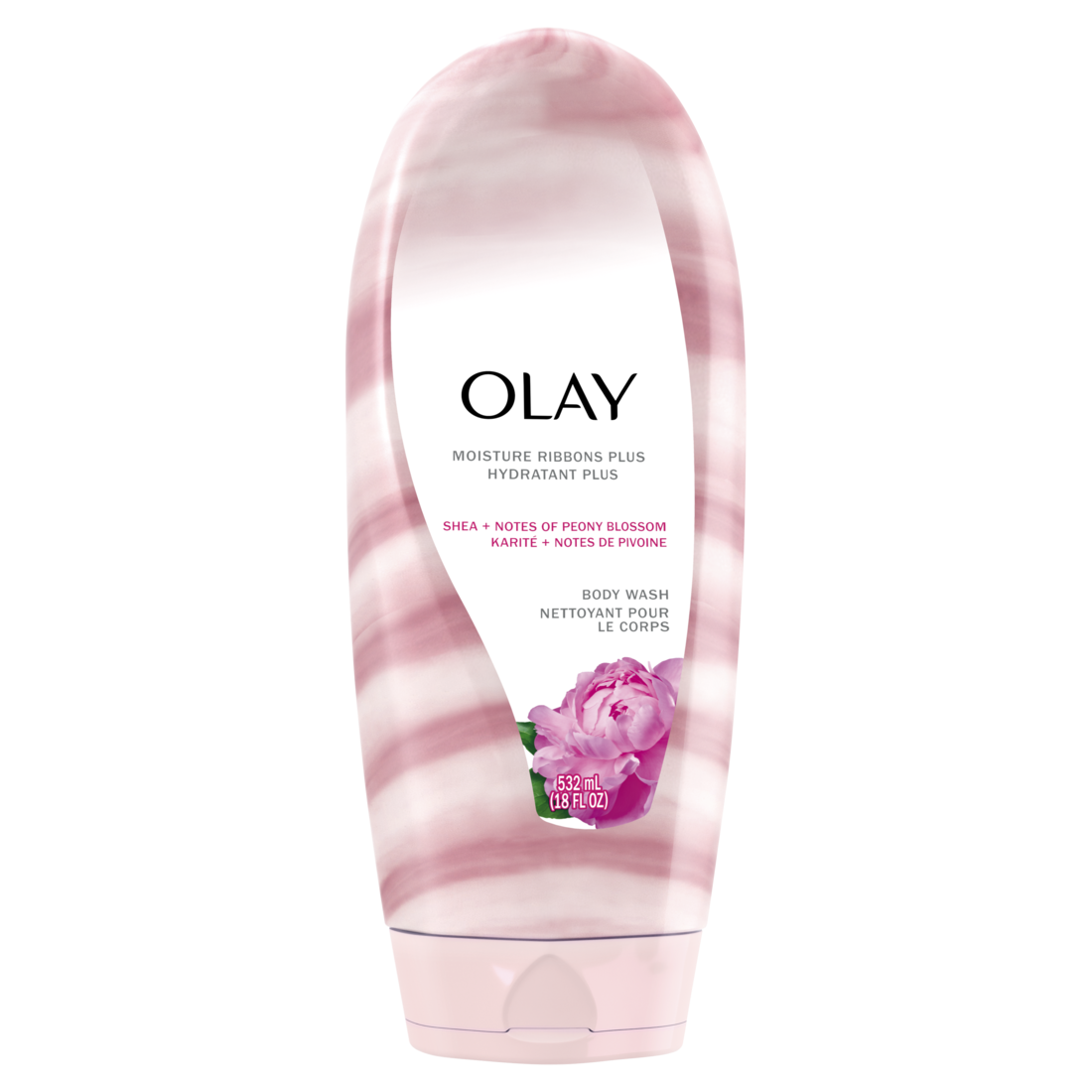 Olay Moisture Ribbons Plus Shea + Notes Of Peony Blossom Body Wash - 18oz/4pk