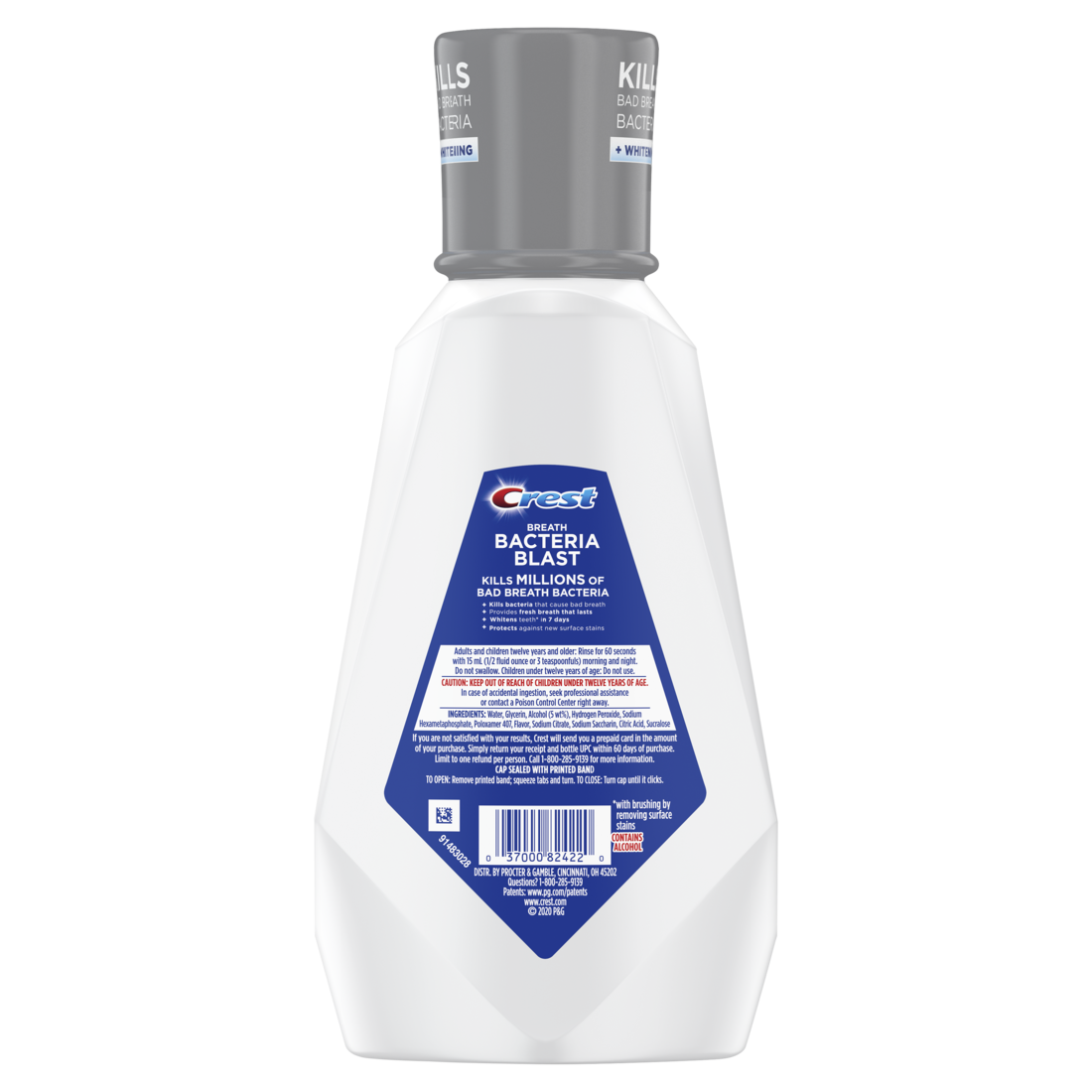Crest Breath Bacteria Blast Mouthwash Mint - 32oz/6pk