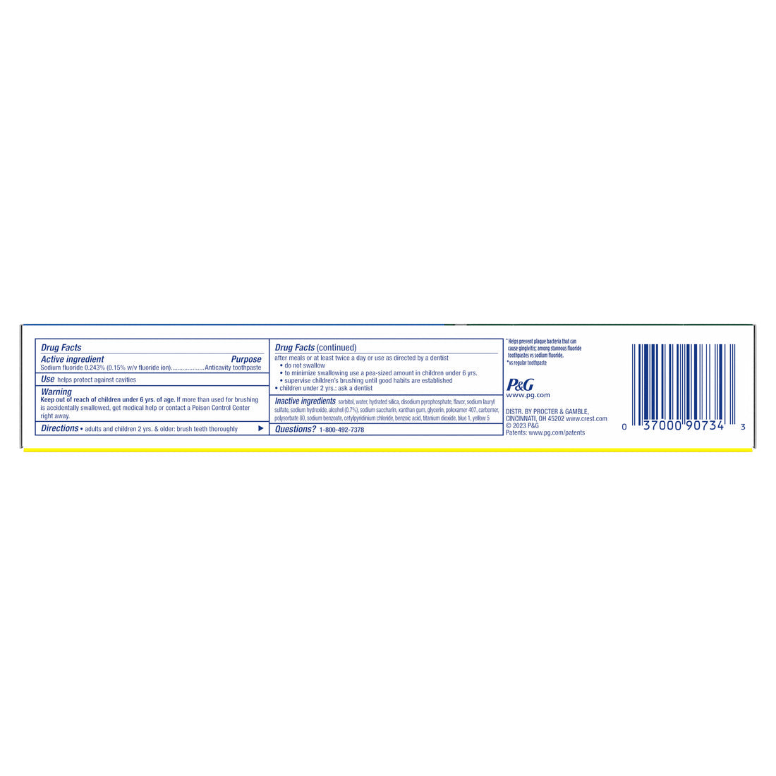 Crest Whitening Plus Scope Outlast Toothpaste Long Lasting Mint Pack Of 2 - (2x5.4)oz/6pk