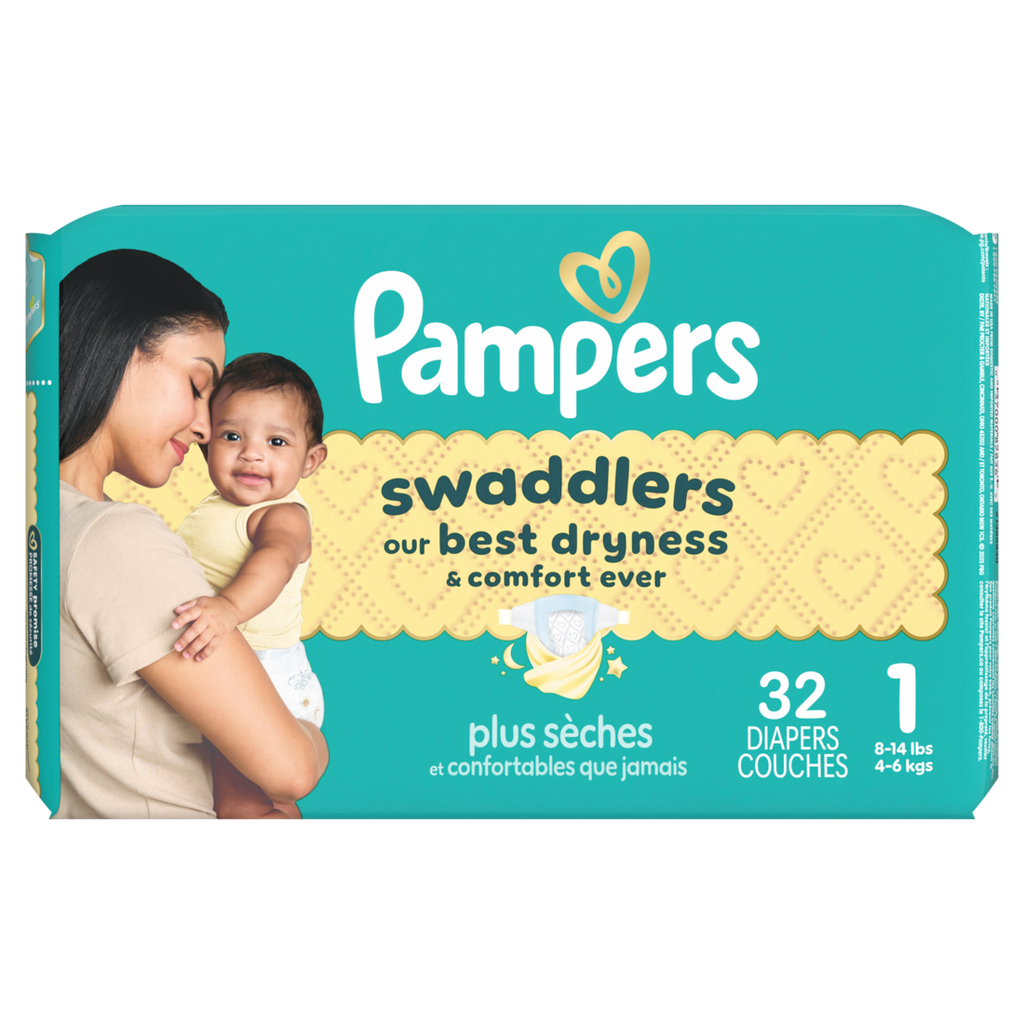 Pampers Swaddlers Diapers Size S1 (8-14 Lbs) Absorbent Keeps Baby Dry And Comfortable Pediatrician Recommended Skin Safe Disposable Baby Diaper - 32ct/4pk