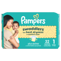 Pampers Swaddlers Diapers Size S1 (8-14 Lbs) Absorbent Keeps Baby Dry And Comfortable Pediatrician Recommended Skin Safe Disposable Baby Diaper - 32ct/4pk