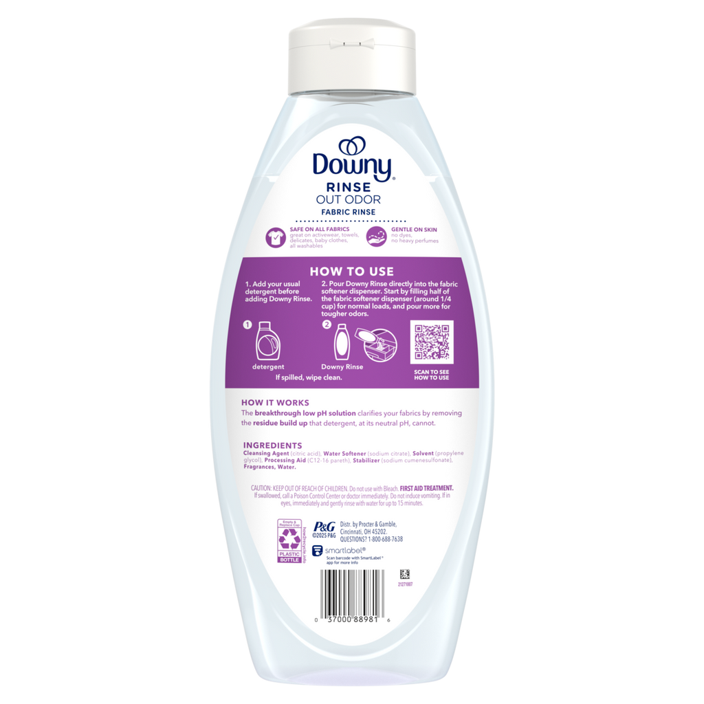 Downy Rinse Laundry Odor Remover Fresh Lavender Scent Fabric Softener And Laundry Odor Removal Rinse - 48oz/4pk