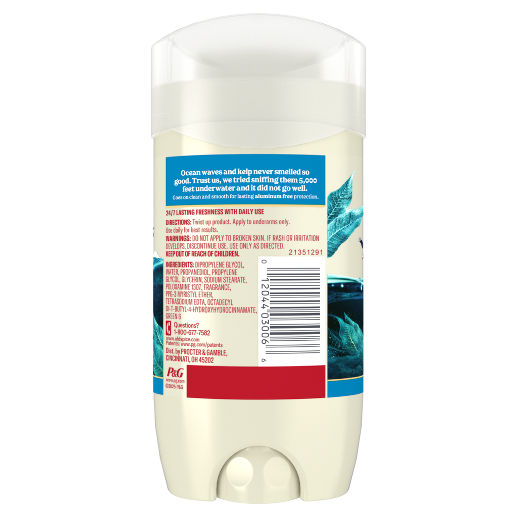 Old Spice Men's Deodorant Aluminum-Free Deep Sea With Ocean Elements 24/7 Lasting Freshness - 3oz/12pk