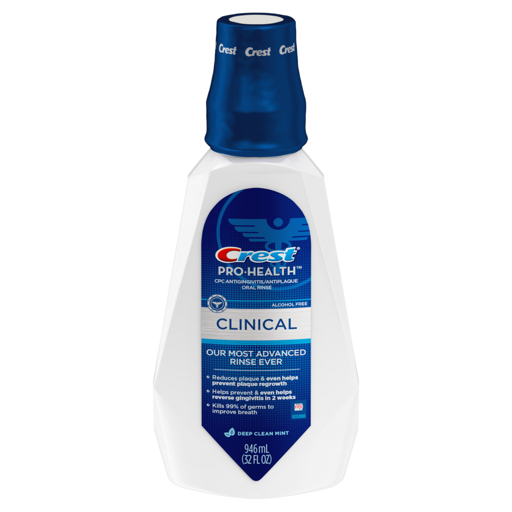 Crest Mouthwash Pro-Health Clinical Protection Gingivitis Protection Alcohol Free Cpc (Cetylpyridinium Chloride) Antigingivitis & Antiplaque Deep Clean Mint Flavor - 32oz/6pk