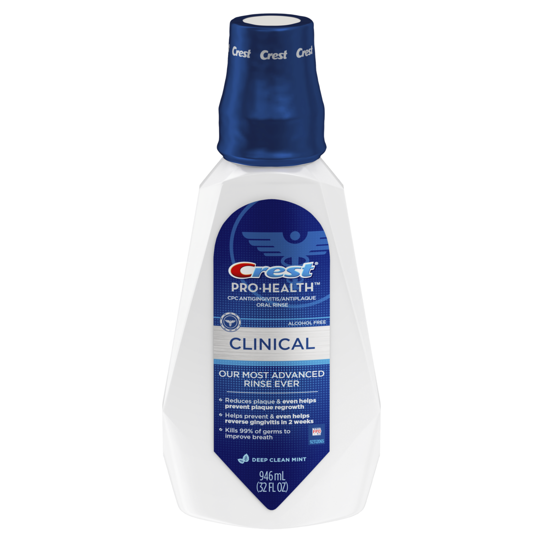 Crest Mouthwash Pro-Health Clinical Protection Gingivitis Protection Alcohol Free Cpc (Cetylpyridinium Chloride) Antigingivitis & Antiplaque Deep Clean Mint Flavor - 32oz/6pk