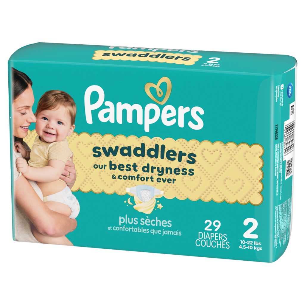 Pampers Swaddlers Diapers Size S2 (10-22 Lbs) Absorbent Keeps Baby Dry And Comfortable Pediatrician Recommended Skin Safe Disposable Baby Diaper - 29ct/4pk