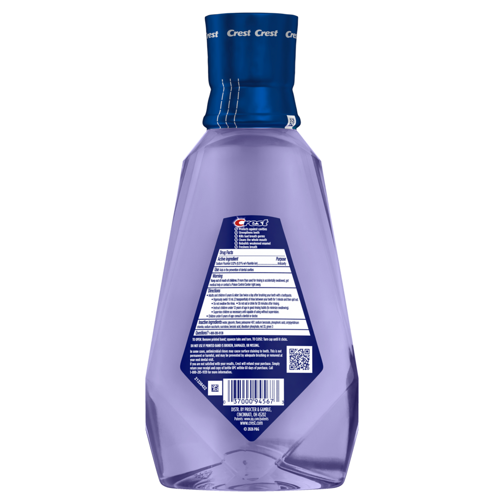 Crest Mouthwash Pro-Health Enamel & Cavity Protection 6-In-1 Benefits Alcohol Free Fresh Mint 1L - 33.8oz/6pk