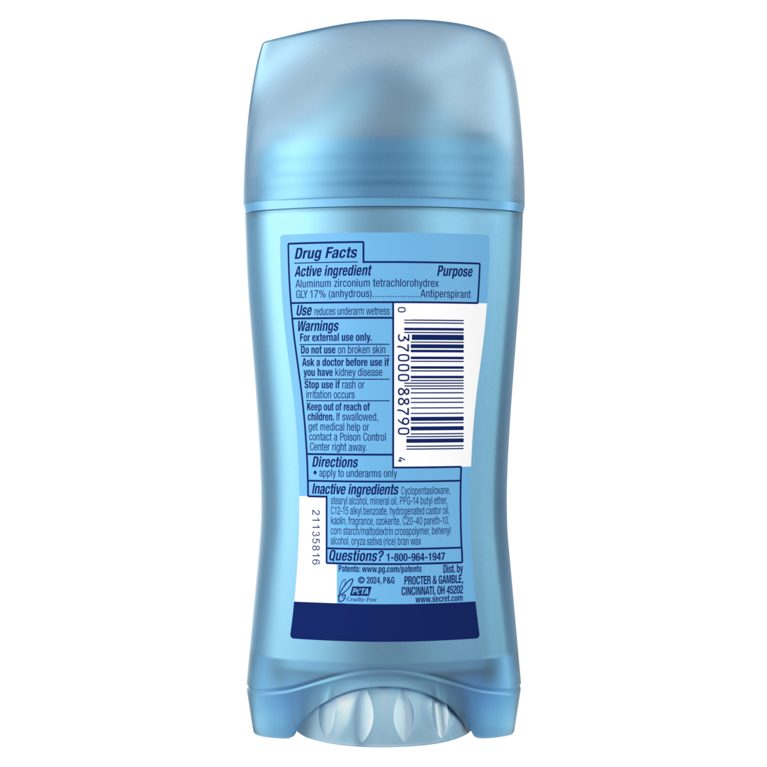 Secret Fresh Invisible Solid Antiperspirant And Deodorant For Women Rose Scent - 2.6oz/12pk