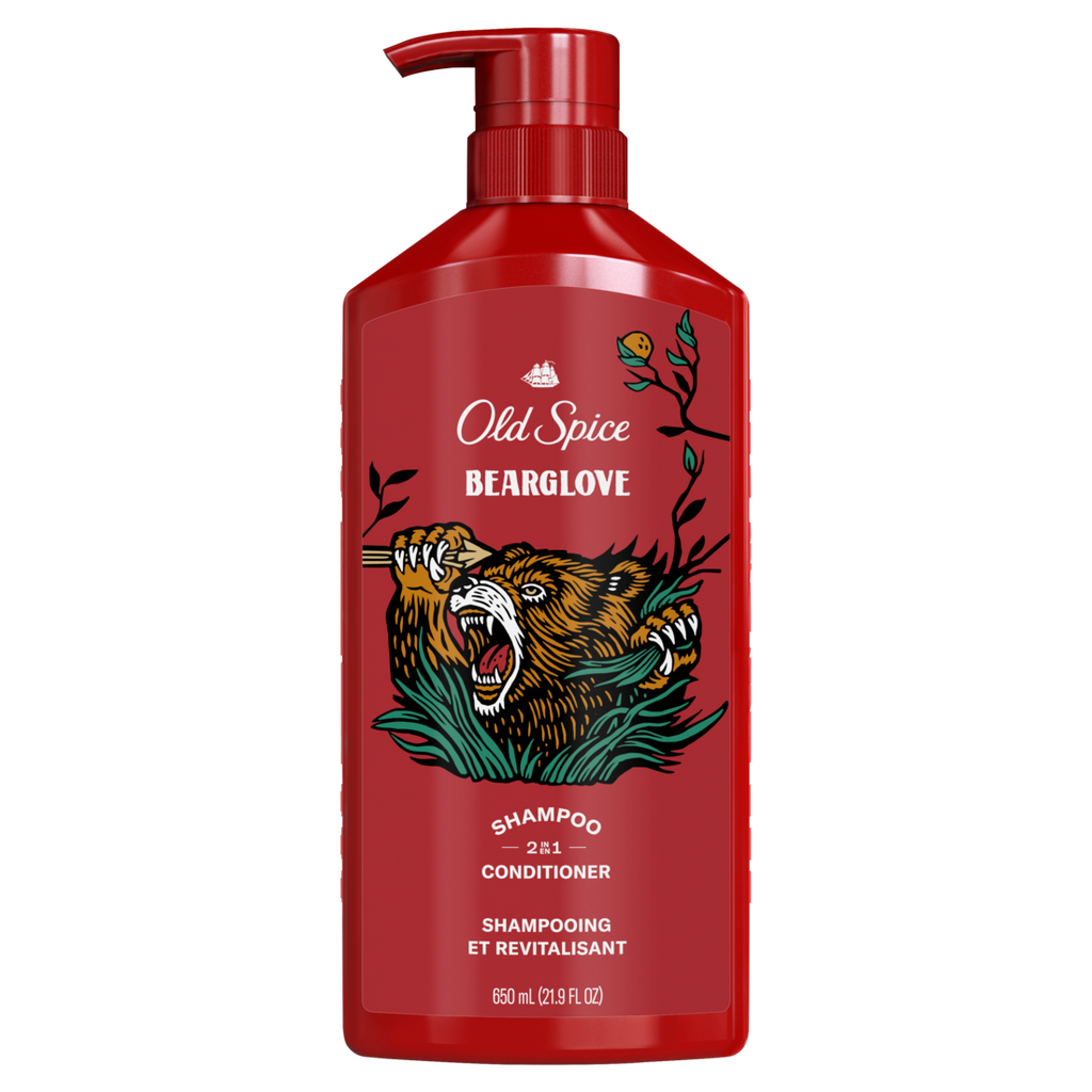 Old Spice Bearglove 2-in-1 Shampoo & Conditioner For Men Healthier Fuller More Moisturized Looking Hair - 21.9oz/4pk