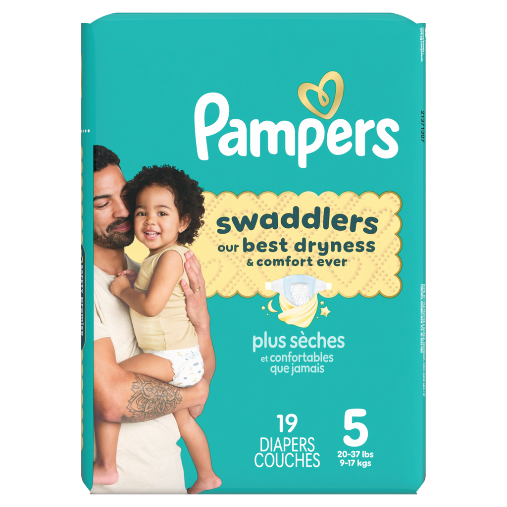 Pampers Swaddlers Diapers Size S5 (20-37 Lbs) Absorbent Keeps Baby Dry And Comfortable Pediatrician Recommended Skin Safe Disposable Baby Diaper - 19ct/4pk