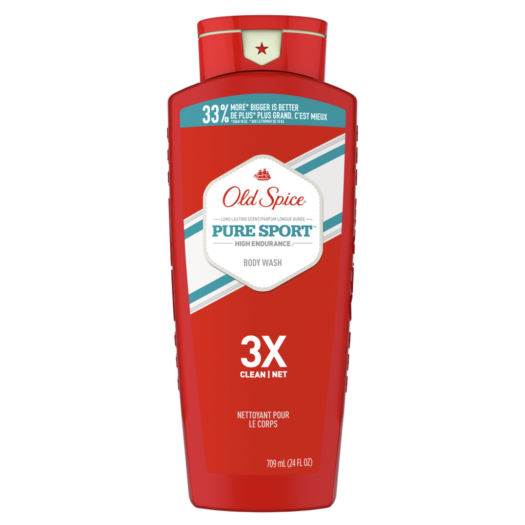 Old Spice High Endurance Body Wash For Men Pure Sport Scent - 24oz/4pk