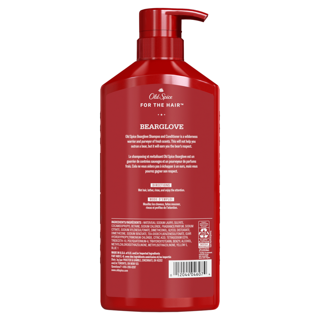 Old Spice Bearglove 2-in-1 Shampoo & Conditioner For Men Healthier Fuller More Moisturized Looking Hair - 21.9oz/4pk