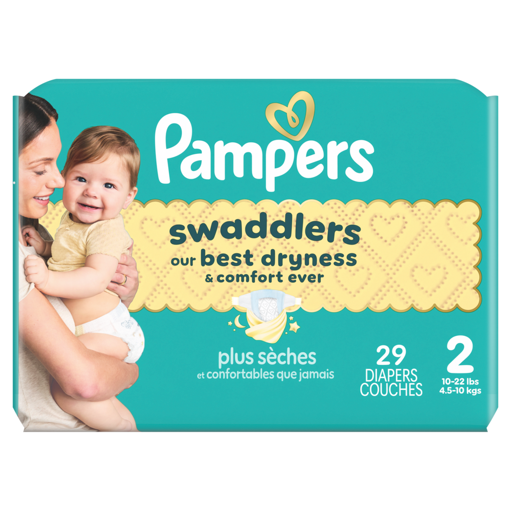 Pampers Swaddlers Diapers Size S2 (10-22 Lbs) Absorbent Keeps Baby Dry And Comfortable Pediatrician Recommended Skin Safe Disposable Baby Diaper - 29ct/4pk