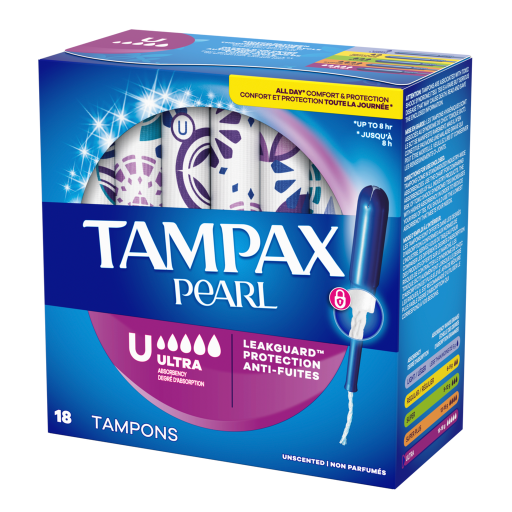 Tampax Pearl Tampons With Leakguard Braid Ultra Absorbency Unscented - 18ct/12pk