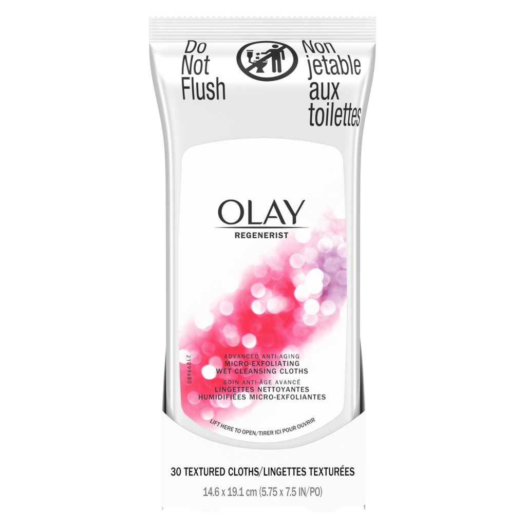 Olay Regenerist Micro-Exfoliating Wet Cleansing Cloths - 30ct/12pk