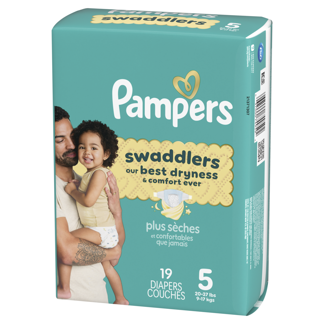 Pampers Swaddlers Diapers Size S5 (20-37 Lbs) Absorbent Keeps Baby Dry And Comfortable Pediatrician Recommended Skin Safe Disposable Baby Diaper - 19ct/4pk