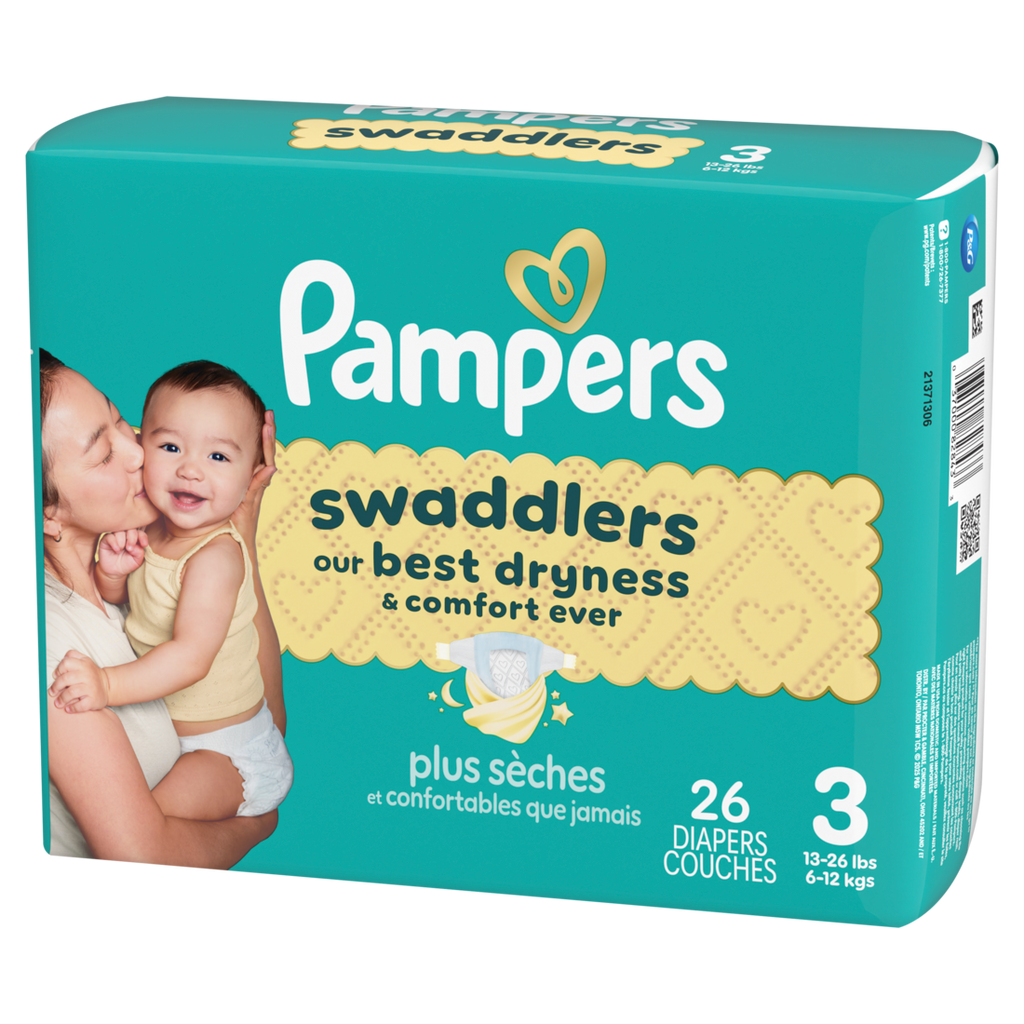Pampers Swaddlers Diapers Size S3 (13-26 Lbs) Absorbent Keeps Baby Dry And Comfortable Pediatrician Recommended Skin Safe Disposable Baby Diaper - 26ct/4pk