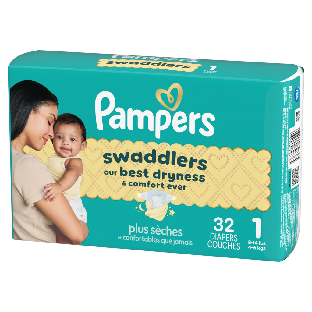 Pampers Swaddlers Diapers Size S1 (8-14 Lbs) Absorbent Keeps Baby Dry And Comfortable Pediatrician Recommended Skin Safe Disposable Baby Diaper - 32ct/4pk