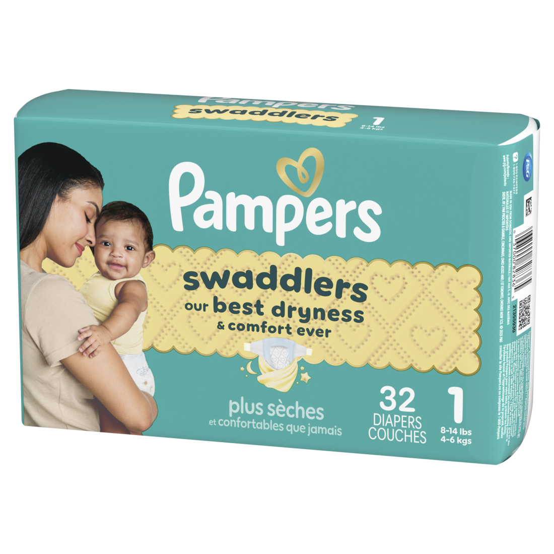 Pampers Swaddlers Diapers Size S1 (8-14 Lbs) Absorbent Keeps Baby Dry And Comfortable Pediatrician Recommended Skin Safe Disposable Baby Diaper - 32ct/4pk