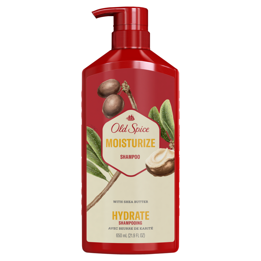 Old Spice Moisturize Shampoo For Men With Shea Butter Healthier Fuller More Moisturized Looking Hair - 21.9oz/4pk