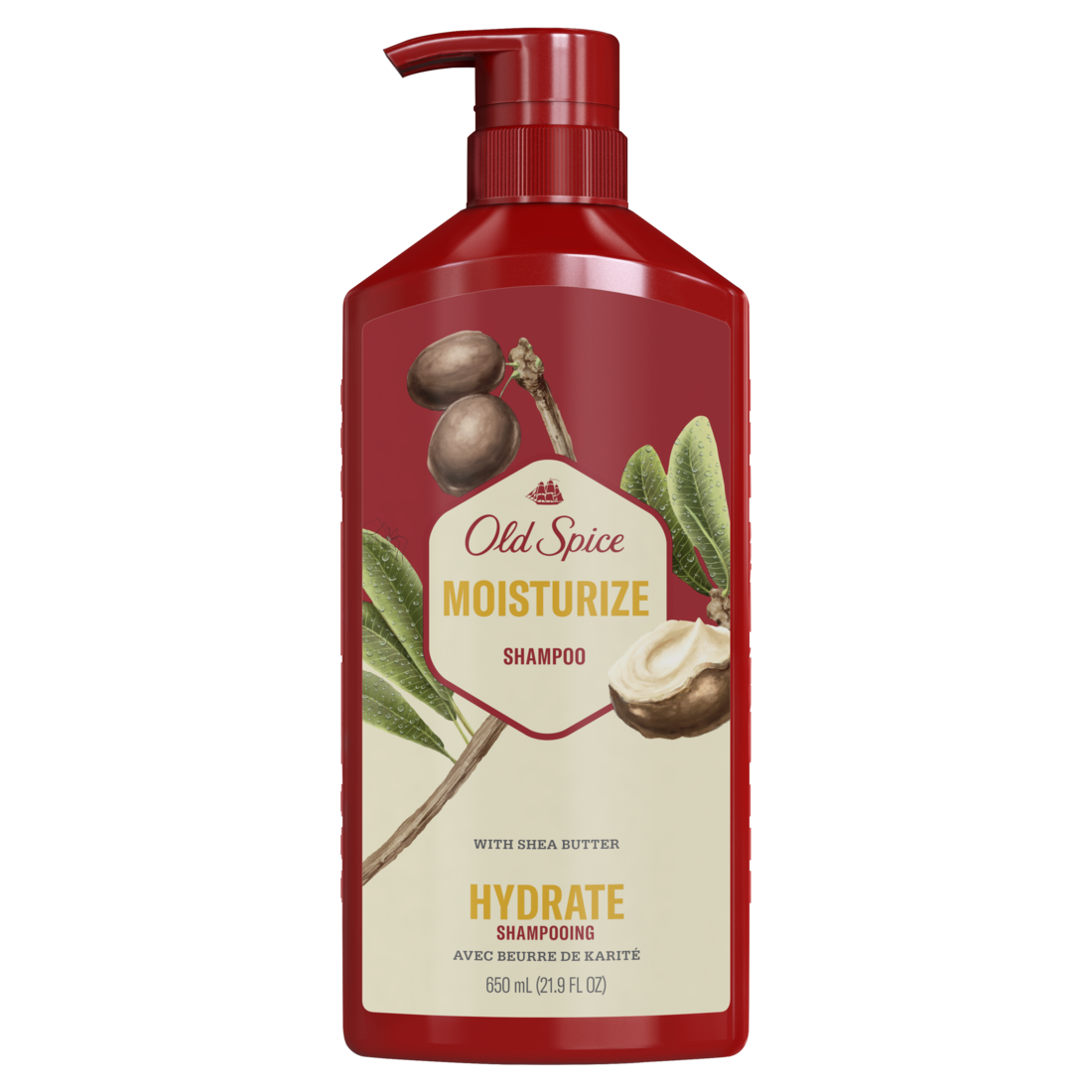 Old Spice Moisturize Shampoo For Men With Shea Butter Healthier Fuller More Moisturized Looking Hair - 21.9oz/4pk