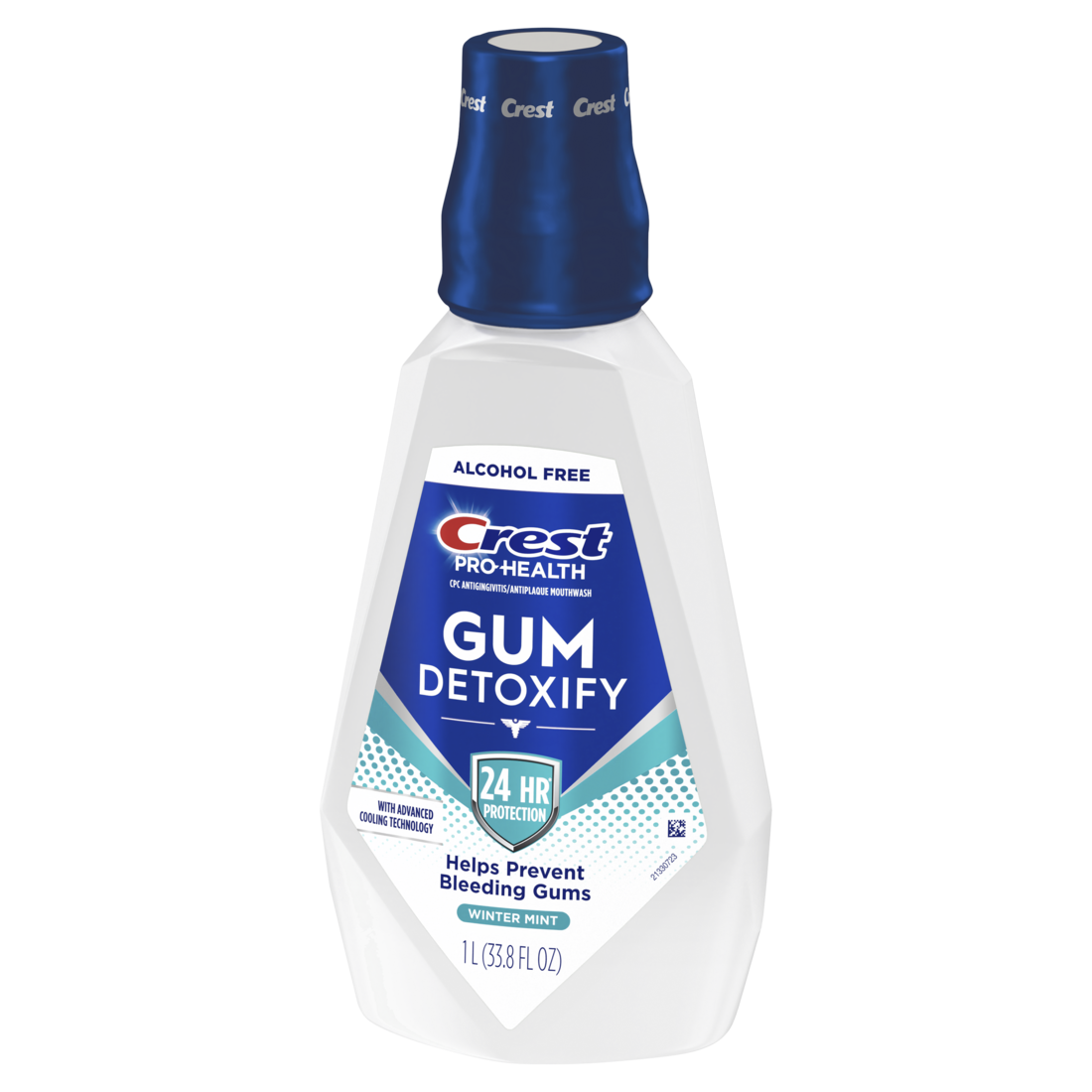 Crest Mouthwash Pro-Health Gum Detoxify Antigingivitis & Antiplaque Neutralizes Plaque 24-Hour Protection Alcohol Free Winter Mint 1L - 33.8oz/6pk
