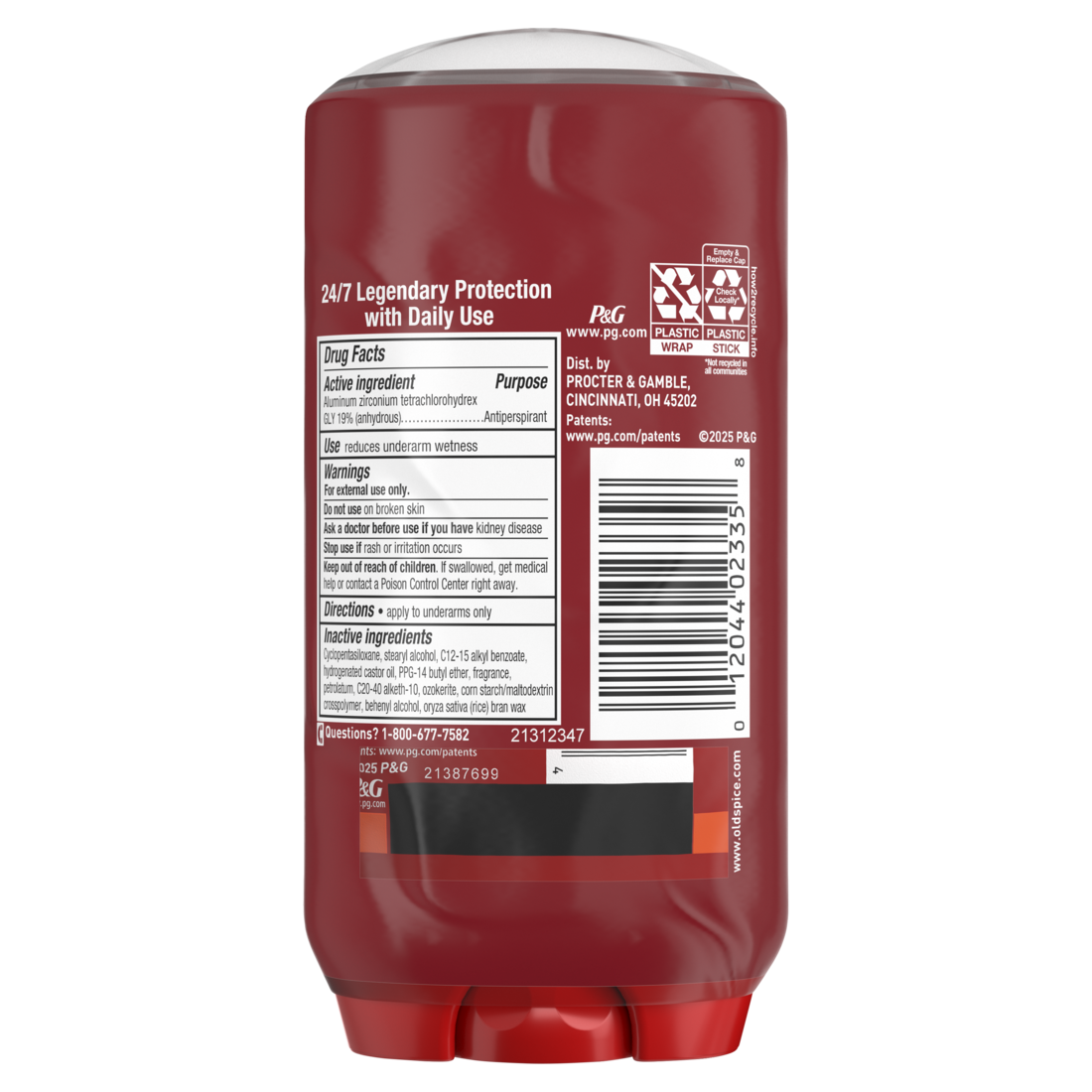 Old Spicelong Lasting  Antiperspirant And Deodorant For Men 24/7 Freshness Sweat And Odor Protection Legendary Fragrance Twin Pack Bearglove Crisp Orchard Scent - (2x2.6)oz/6pk