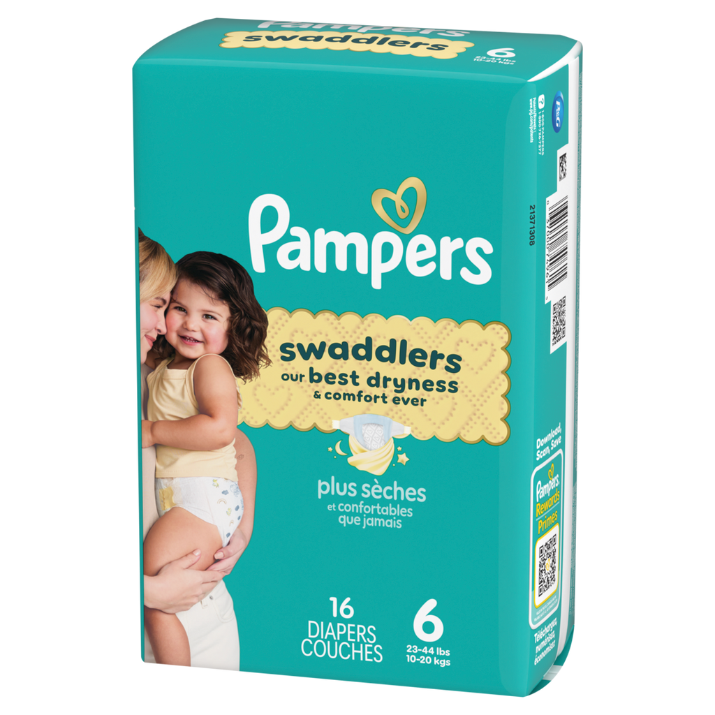 Pampers Swaddlers Diapers Size S6 (23-44 Lbs) Absorbent Keeps Baby Dry And Comfortable Pediatrician Recommended Skin Safe Disposable Baby Diaper - 16ct/4pk