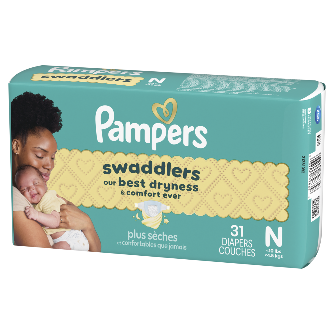 Pampers Swaddlers Diapers Size 0 (Up To 10 Lbs) Absorbent Keeps Baby Dry And Comfortable Pediatrician Recommended Skin Safe Disposable Baby Diaper - 31ct/4pk