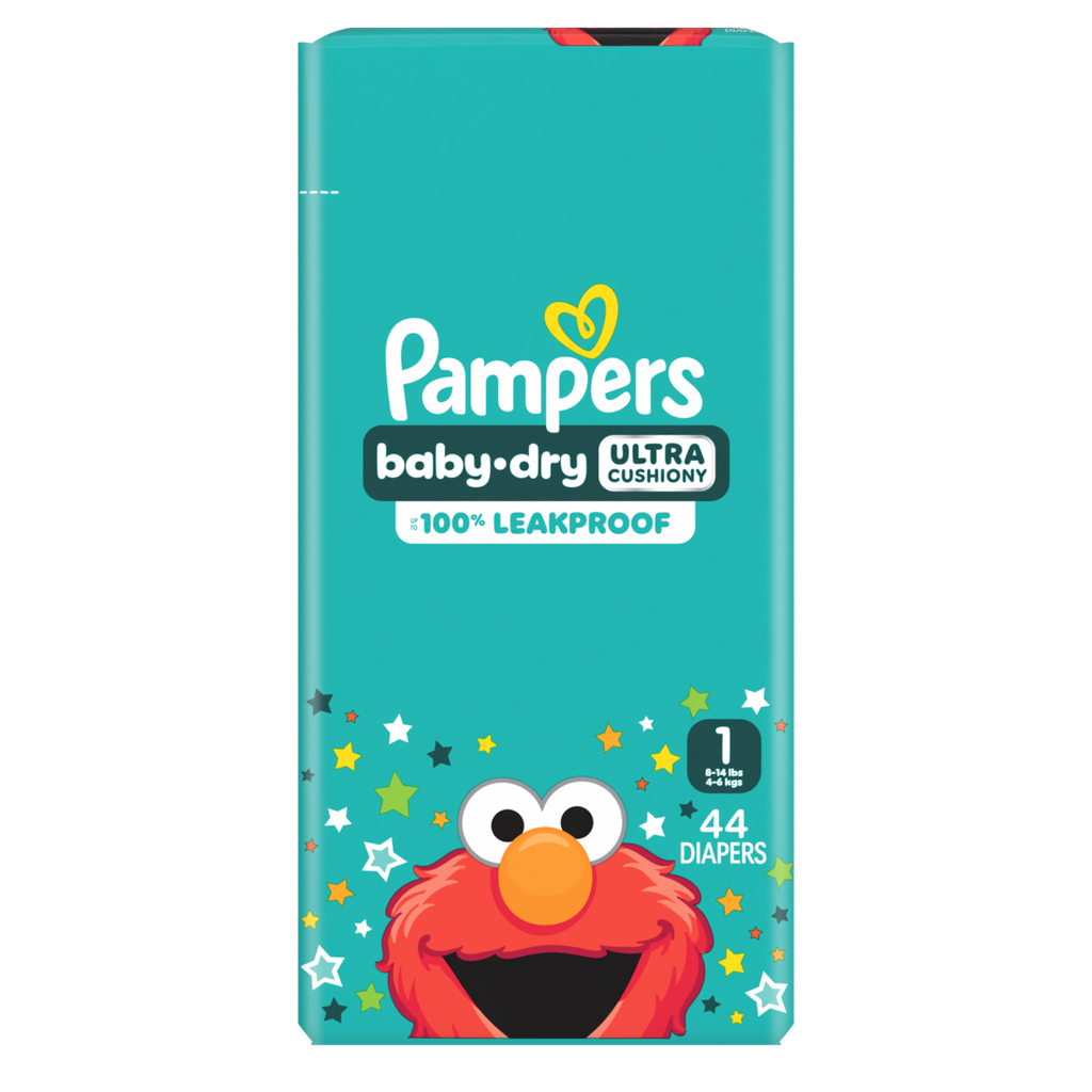 Pampers Baby Dry Diapers Size 1 (8-14 Lbs) Up To 100% Leakproof Disposable Diaper - 44ct/2pk