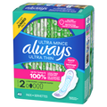 Always Ultra Thin Feminine Pads With Wings For Women Size 2 Long Super Absorbency Unscented - 42ct/6pk