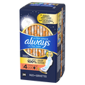 Always Ultra Thin Feminine Pads With Wings For Women Size 4 Overnight Absorbency Unscented - 26ct/3pk