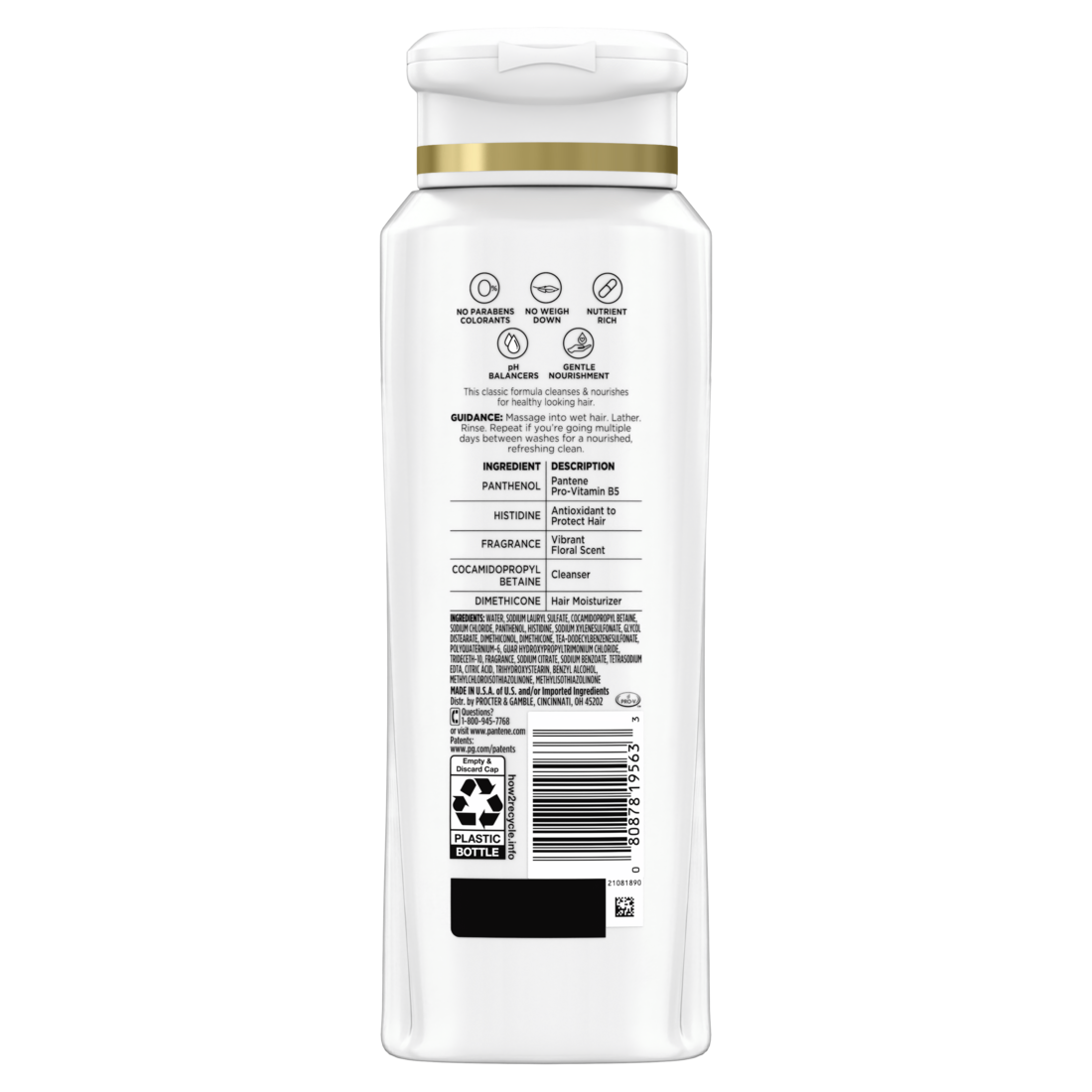 Pantene Classic Clean 2-in-1 Shampoo & Conditioner - 12oz/6pk