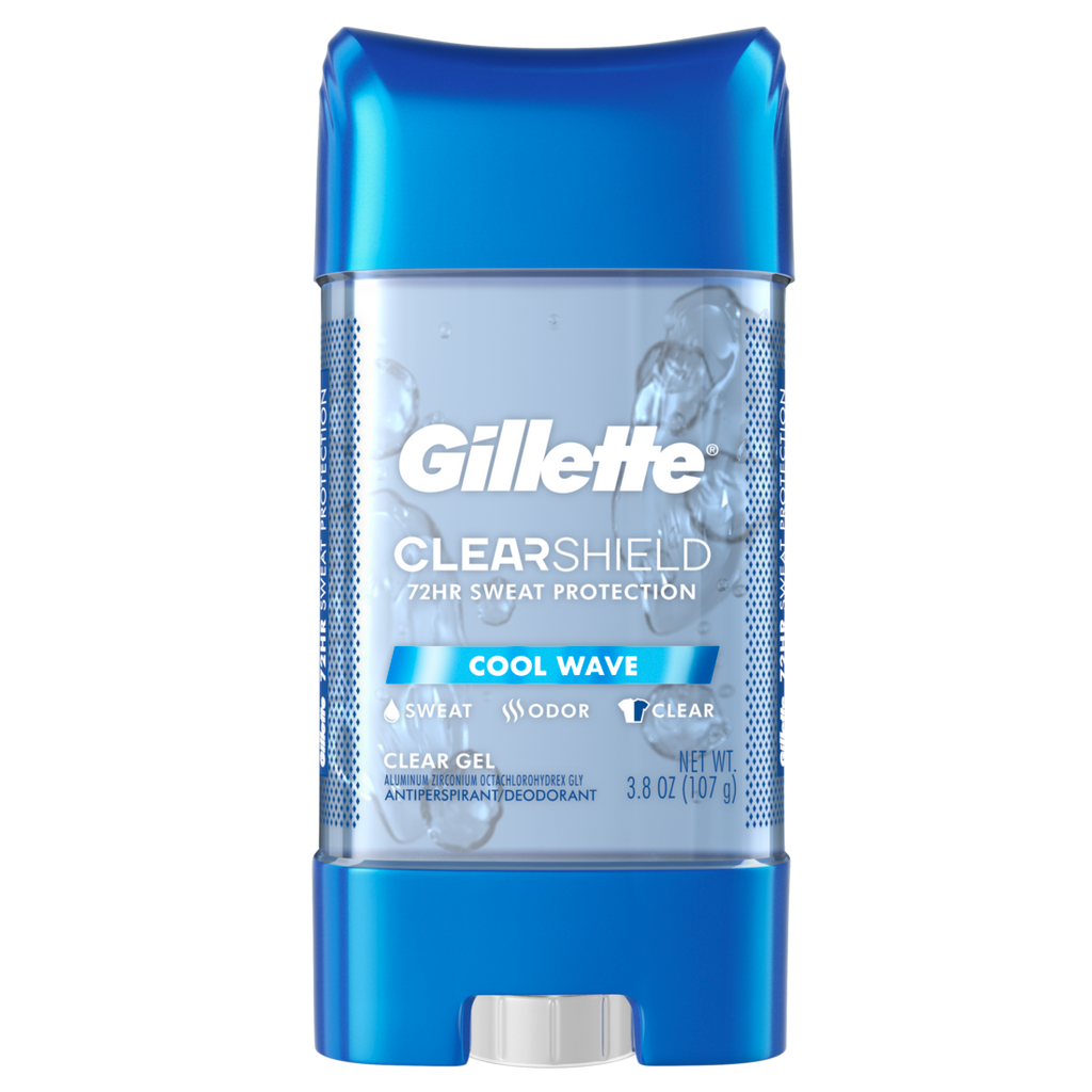 Gillette Clear Gel Antiperspirant And Deodorant For Men Cool Wave Scent 3.8 Oz - 3.8oz/12pk