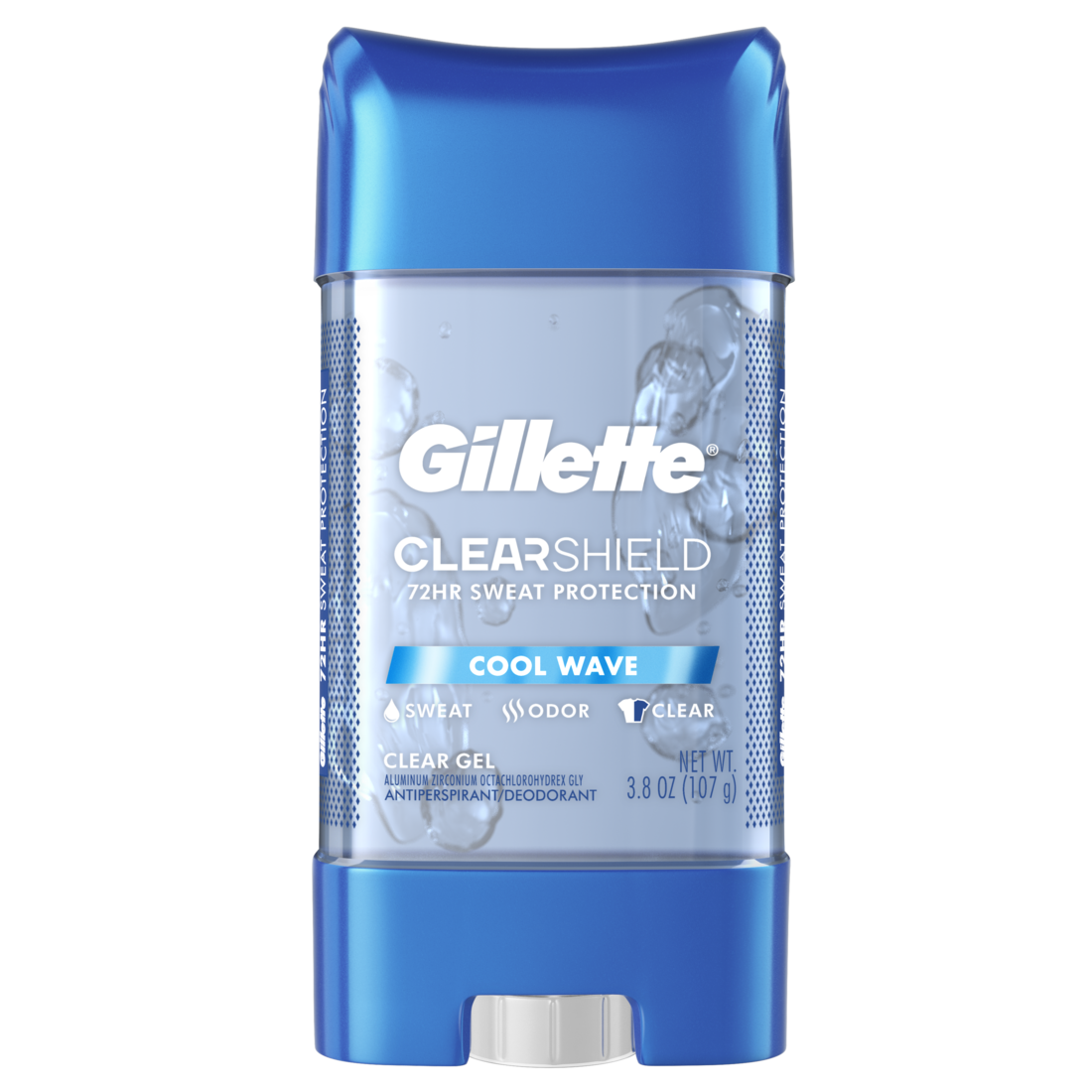 Gillette Clear Gel Antiperspirant And Deodorant For Men Cool Wave Scent 3.8 Oz - 3.8oz/12pk