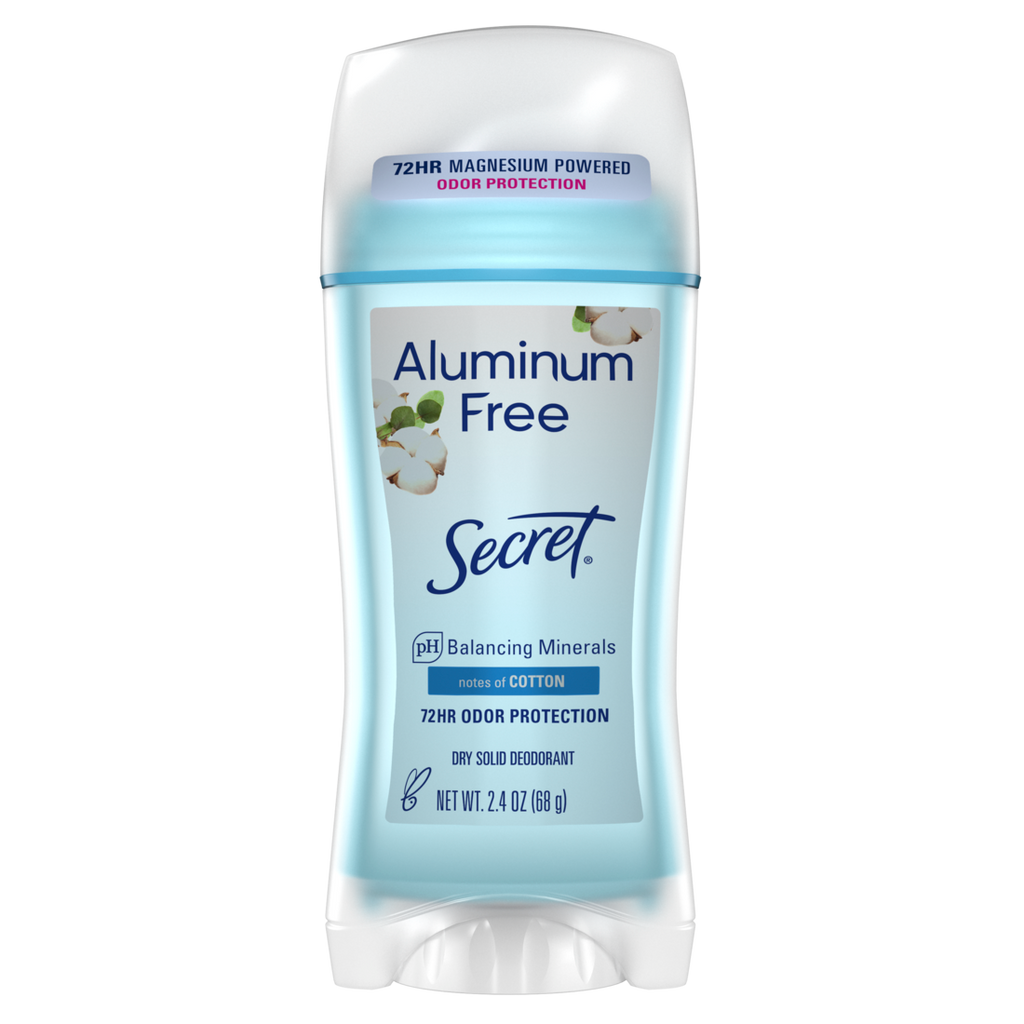 Secret Aluminum Free Deodorant For Women Dry Solid Cotton - 2.4oz/12pk